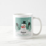 Funny Pickleball Christmas Snowman Personalised Coffee Mug<br><div class="desc">Super fun pickleball mug featuring a snowman playing pickleball.  Add 2 lines of custom text to personalise.  Makes the perfect Christmas Holiday gift for your pickleball friend,  coach,  team partner,  mum,  dad,  grandparents or anyone who loves this awesome sport.</div>