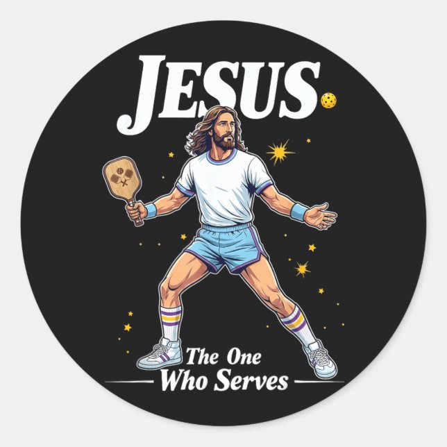 Funny Pickleball Classic Round Sticker (Front)
