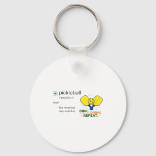 Funny pickleball definition like tennis but fun key ring