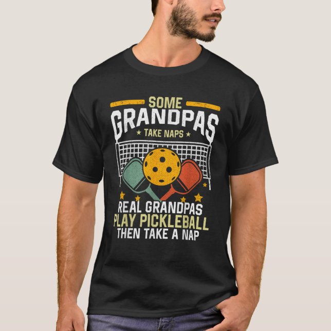 Funny Pickleball Design for Men Grandpa Pickleball T-Shirt (Front)