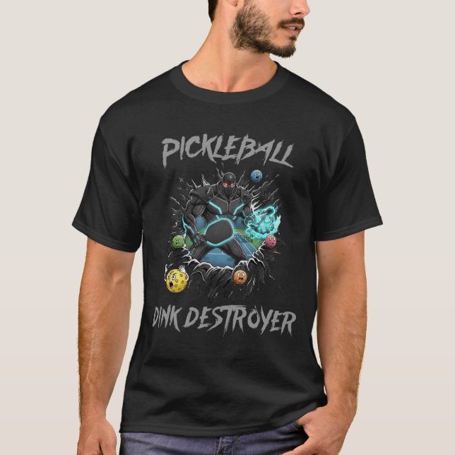 Funny Pickleball Dink Destroyer Mascot T-Shirt (Front)