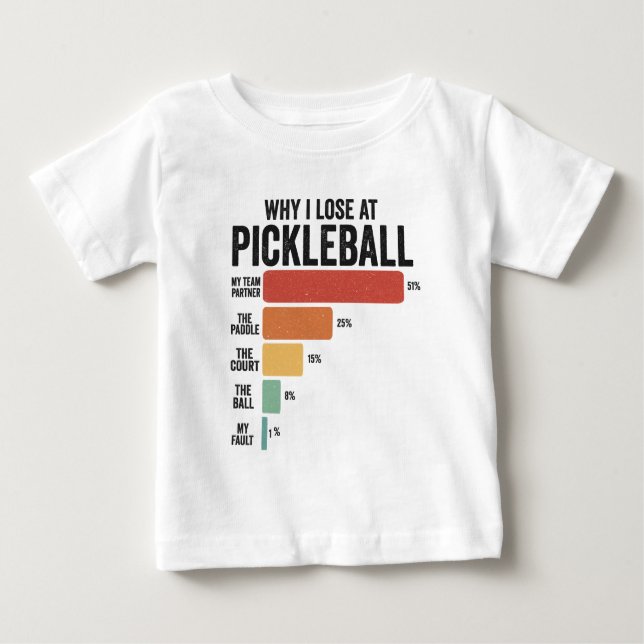 Funny Pickleball Dink Sport Why I Lose Pickleball Baby T-Shirt (Front)