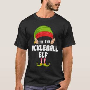 Funny Pickleball Elf Matching Family Group PJ Chri T-Shirt