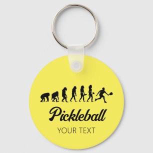 Funny Pickleball Evolution Personalised Key Ring