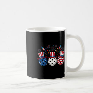 Funny Pickleball Fireworks American Usa Flag 4th O Coffee Mug