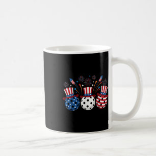 Funny Pickleball Fireworks American Usa Flag 4th O Coffee Mug