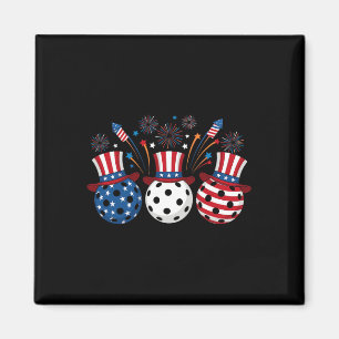 Funny Pickleball Fireworks American Usa Flag 4th O Magnet