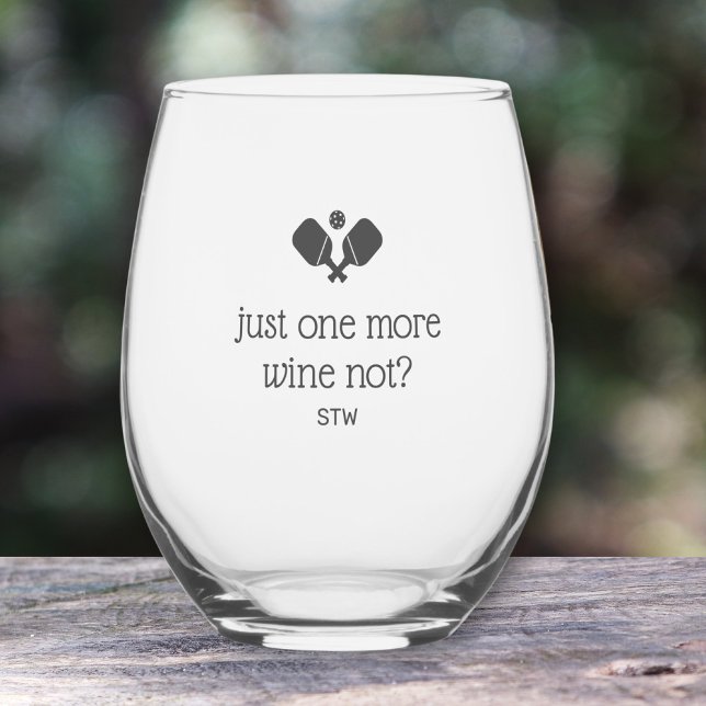 Funny Pickleball Gift One More Game, Wine Not Stemless Wine Glass (Creator Uploaded)