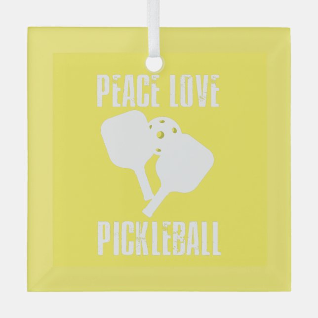 Funny Pickleball Glass Tree Decoration (Front)