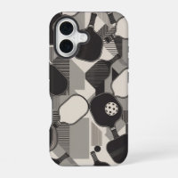 Funny Pickleball Grayscale Paddle Pattern