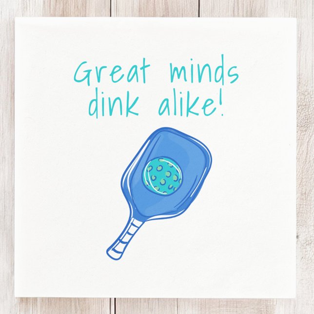 Funny Pickleball Great Minds Dink Alike Humour Blu Napkin (Creator Uploaded)