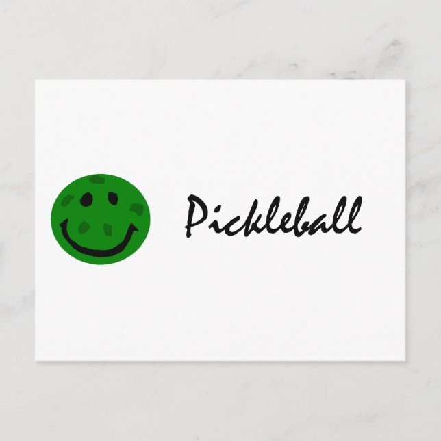 Funny Pickleball Green Face Postcard (Front)