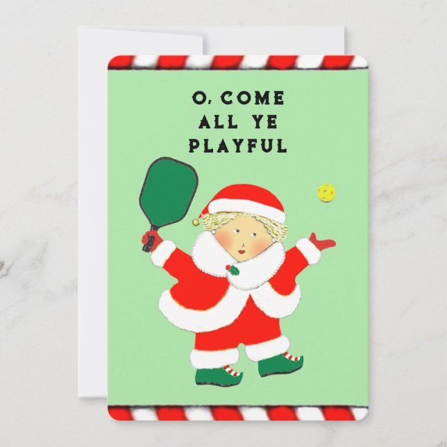 funny pickleball holiday cards (Front)