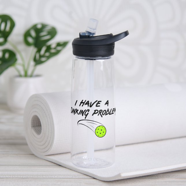Funny Pickleball Humour | I Have A Dinking Problem Water Bottle (Yoga (Rotated))