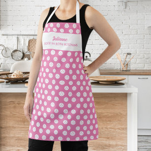 Funny Pickleball Humour Personalised Text Pink Apron