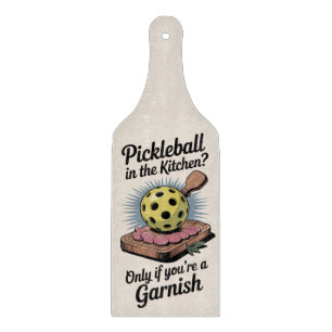 Funny Pickleball In The Kitchen Garnish Cutting Board