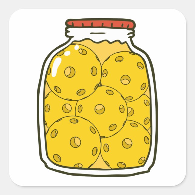 Funny Pickleball Jar Square Sticker (Front)