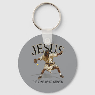 Funny Pickleball Jesus The One Who Serves Key Ring