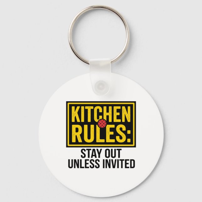 Funny Pickleball Kitchen Rules Key Ring (Front)
