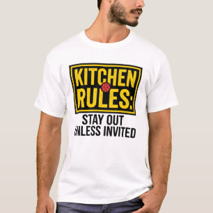Funny Pickleball Kitchen Rules Warning Sign T-Shirt