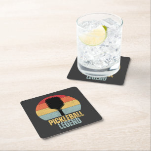 Funny Pickleball Legend Square Paper Coaster