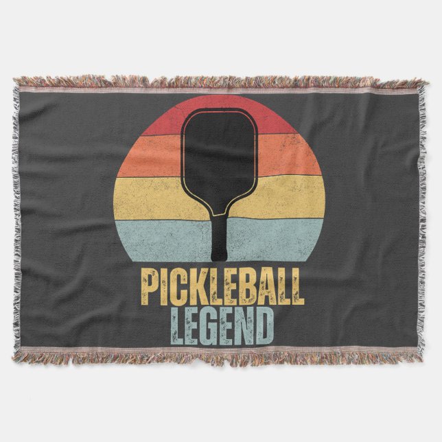 Funny Pickleball Legend Throw Blanket (Front)