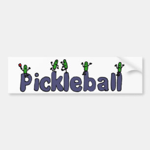 Funny Pickleball Letters with Pickles Bumper Sticker