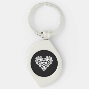 Funny Pickleball Love Heart Shape Valentine Key Ring