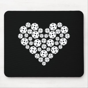 Funny Pickleball Love Heart Shape Valentine Mouse Pad