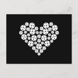Funny Pickleball Love Heart Shape Valentine Postcard