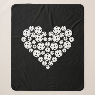 Funny Pickleball Love Heart Shape Valentine Sherpa Blanket