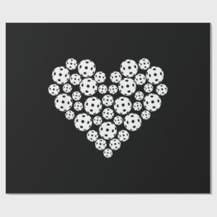 Funny Pickleball Love Heart Shape Valentine Wrapping Paper