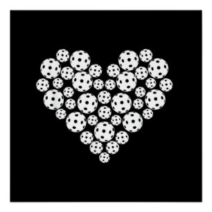 Funny Pickleball Love Heart Shape ValentineFunny P Poster