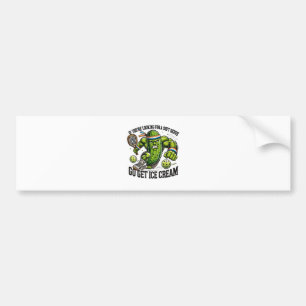 Funny Pickleball Lover Pun with a Pickle Playing Bumper Sticker