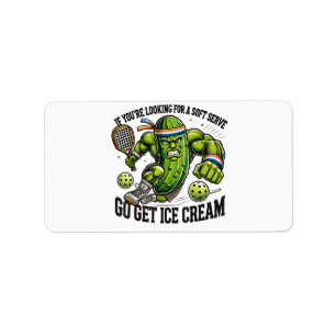 Funny Pickleball Lover Pun with a Pickle Playing Label