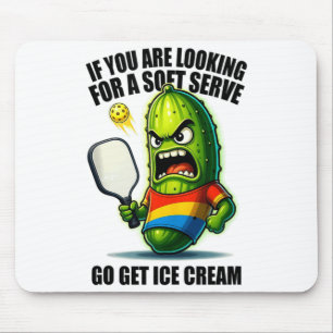 Funny pickleball lover pun with a pickle playing mouse pad