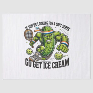 Funny Pickleball Lover Pun with a Pickle Playing Tissue Paper