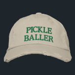 Funny Pickleball Lover Quote Unique Gift Embroidered Hat<br><div class="desc">Show off your love for pickleball with this stylish pickleballer embroidered distressed dad hat! Featuring bold green lettering on a classic neutral background, this hat is perfect for casual wear on and off the court. Whether you're a seasoned pro or just love the game, this playful design makes a great...</div>