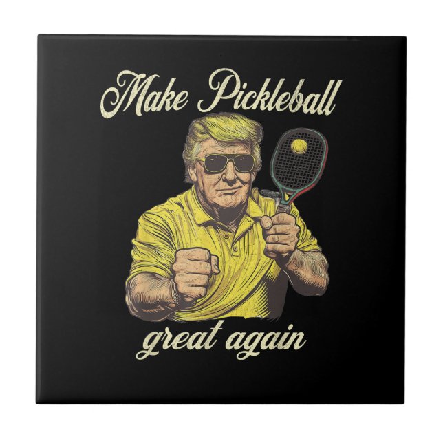 Funny Pickleball Lovers Graphics Pickle Ball Ceramic Tile (Front)