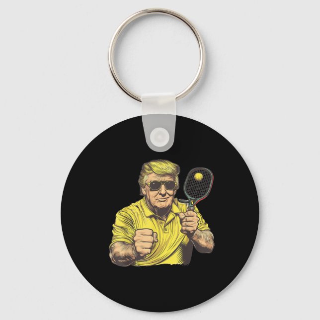 Funny Pickleball Lovers Graphics Pickle Ball Men Key Ring (Front)