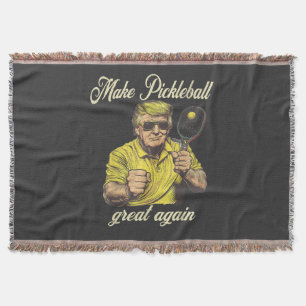 Funny Pickleball Lovers Graphics Pickle Ball Throw Blanket