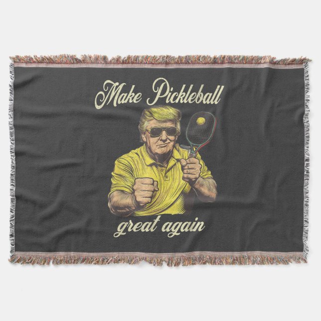 Funny Pickleball Lovers Graphics Pickle Ball Throw Blanket (Front)