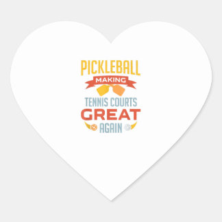 funny pickleball making tennis courts great again heart sticker