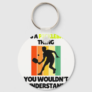 Funny pickleball paddle dink pickle ball player key ring