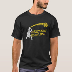 Funny Pickleball Paddle Pickleball Black Belt T-Shirt