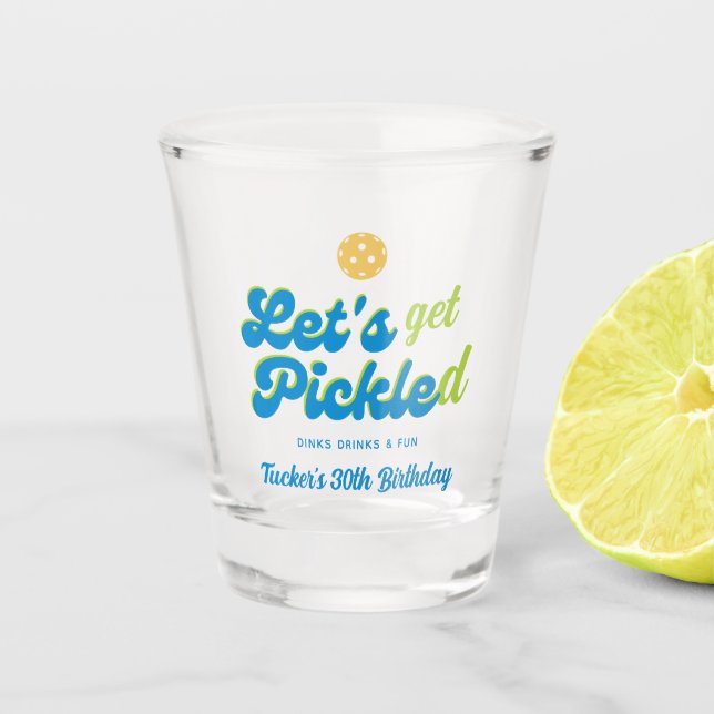 Funny Pickleball Party Get Pickled Personalised Shot Glass (Front)