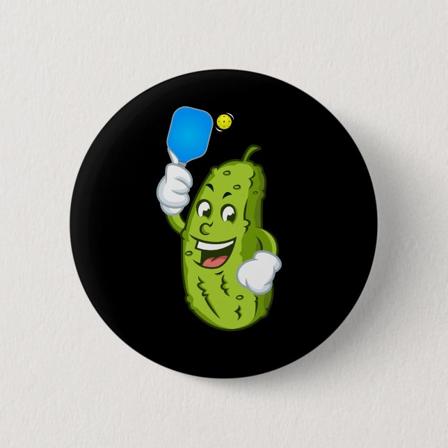 Funny Pickleball Pickel Humour Cucumber 6 Cm Round Badge (Front)