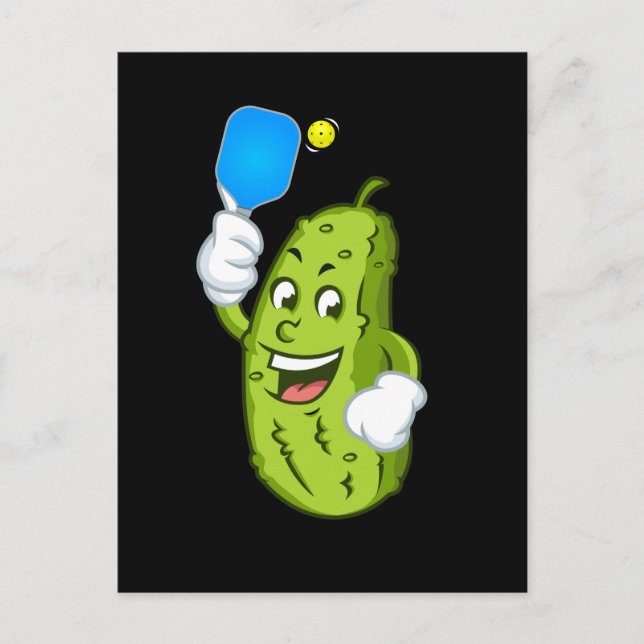 Funny Pickleball Pickel Humour Cucumber Postcard (Front)