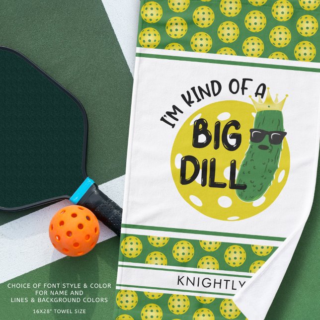 Funny Pickleball Pickle I'M KIND OF A BIG DILL Hand Towel (Creator Uploaded)