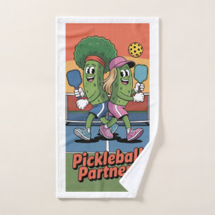 Funny Pickleball Pickleball Partners Mascot Beach Hand Towel